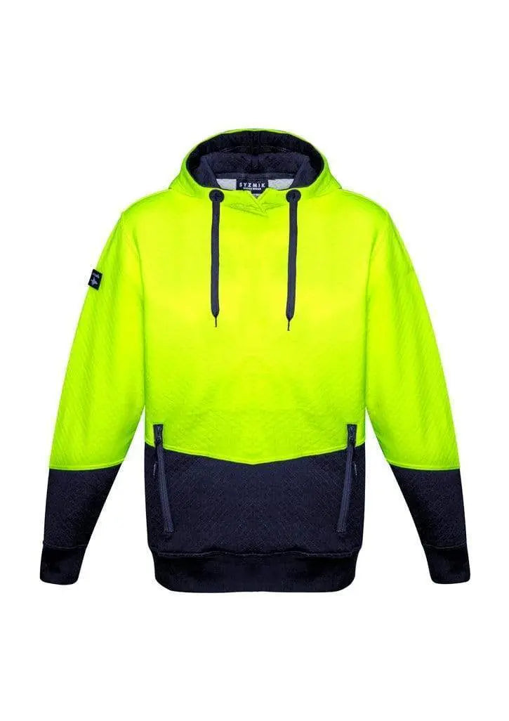 SYZMIK Unisex Hi-Vis Textured Jacquard Hoodie ZT477 Metro Workwear.